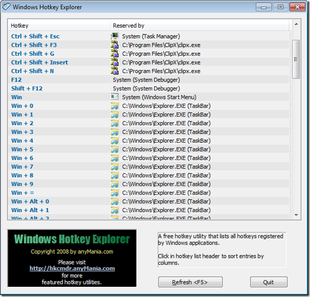 Vista Windows Key Shortcuts